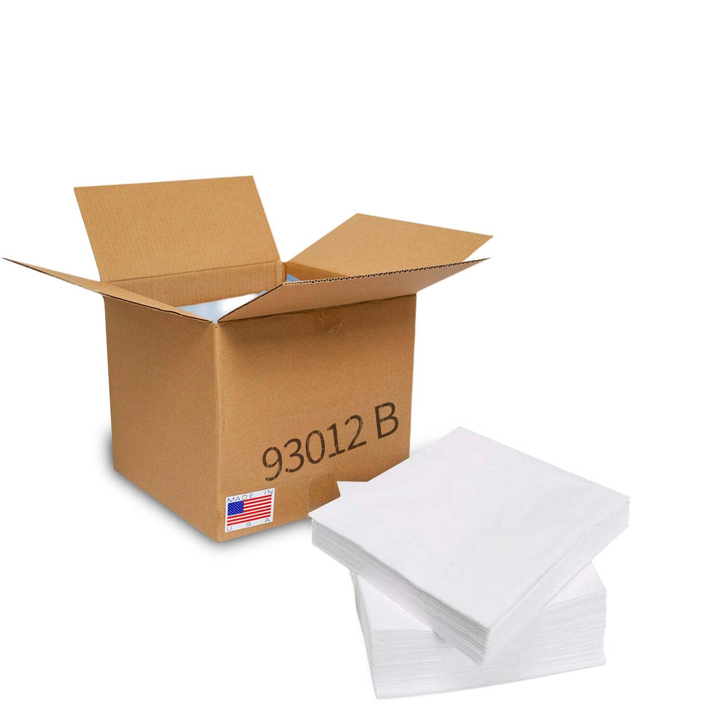 White 12" x 13" • Flat 1000 Sheets (Creped) Spunlace Prep Towel Wipes