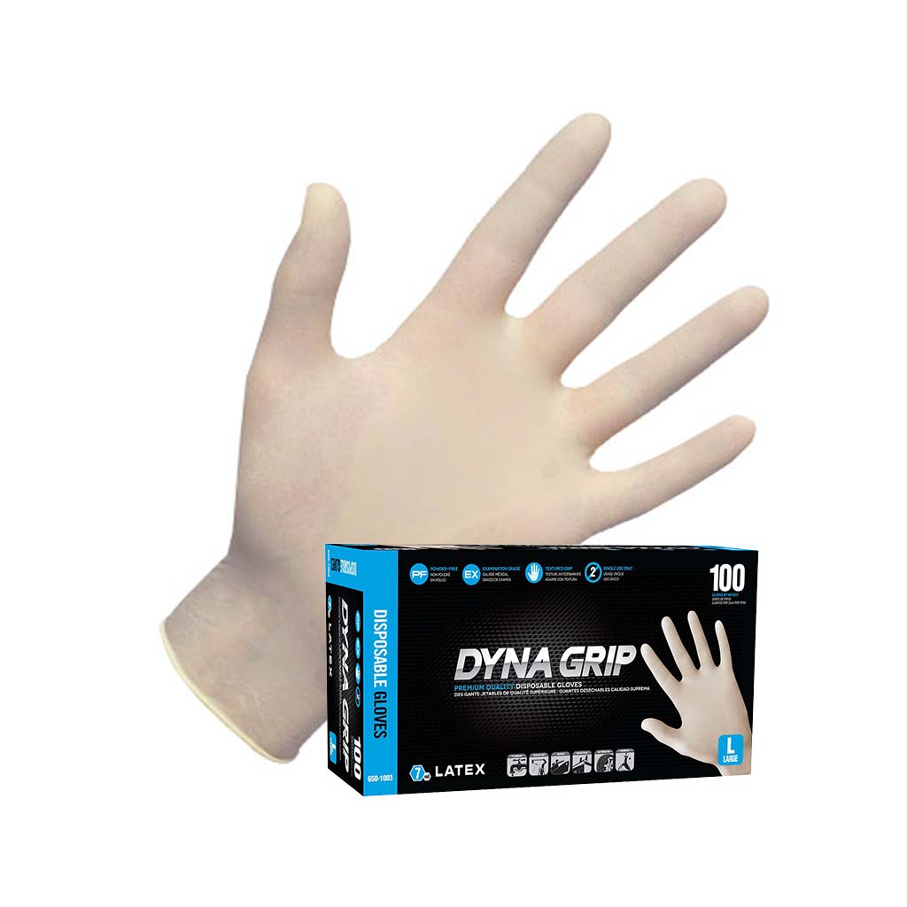 Dyna Grip Latex Disposable Gloves (Powder-Free)