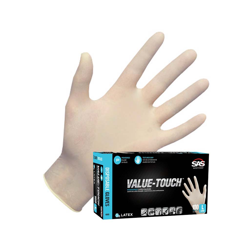 Value-Touch Latex Disposable Gloves