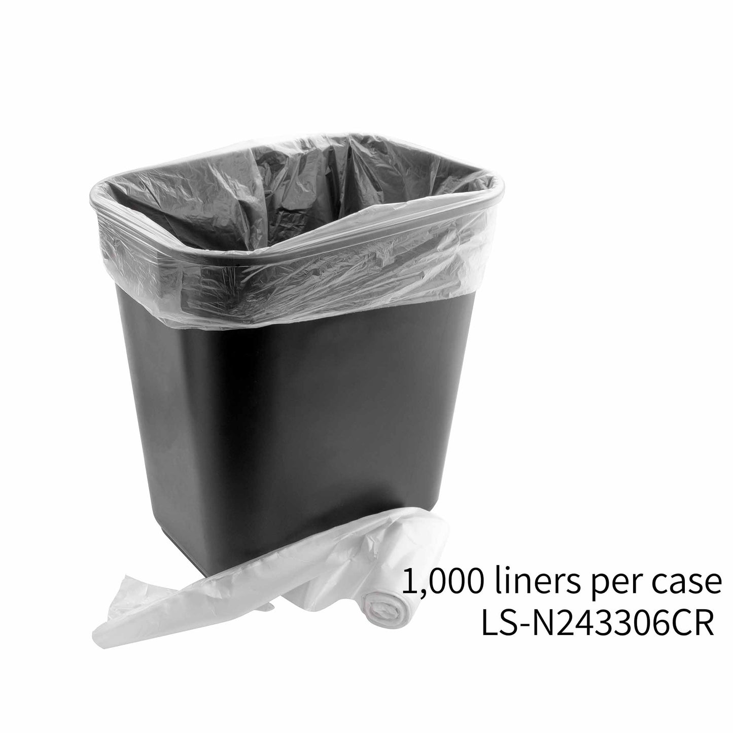 thumbnail image 2 of 33-Gallon High-Density Can Liners - 33x40 Inch Clear Trash Bags, 17 Micron, 25/Roll 2 of 13