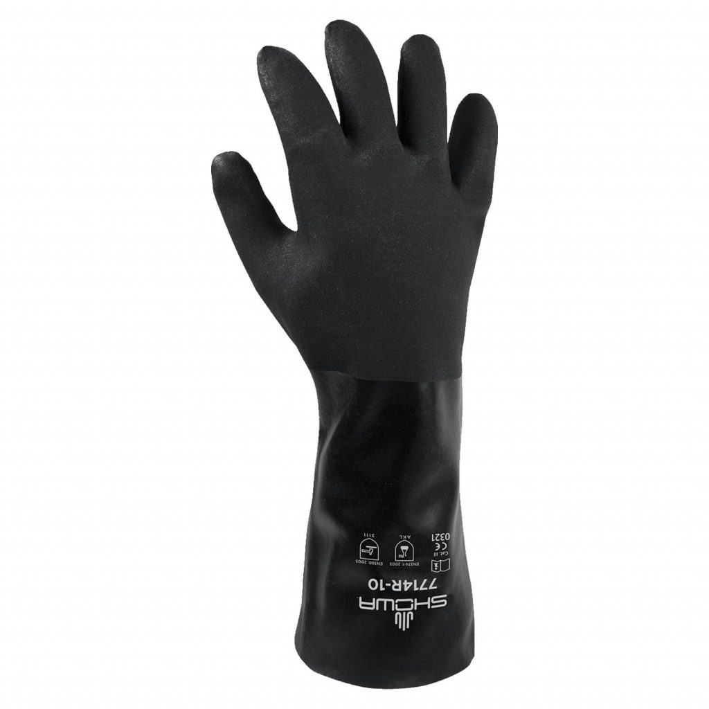  Black Chemical Resistant Gloves 7714R 