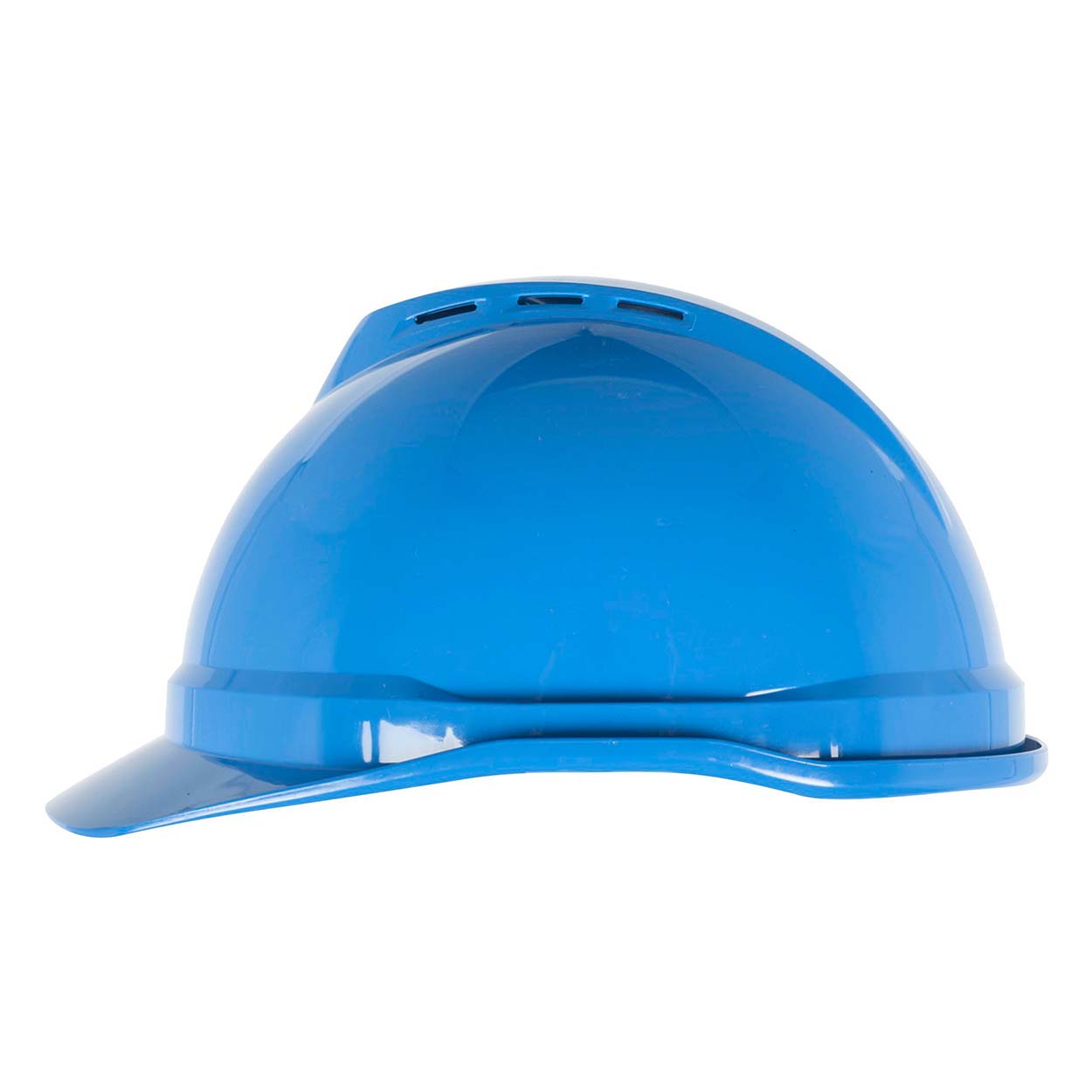 Blue MSA Hard Hat V-Gard 500 Cap 4-Point Fas-Trac III Ratchet Suspension Hardhats