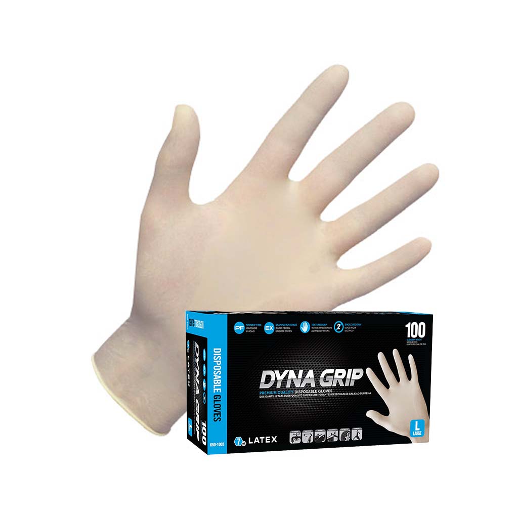  Dyna Grip Latex Disposable Gloves (Powder-Free) 