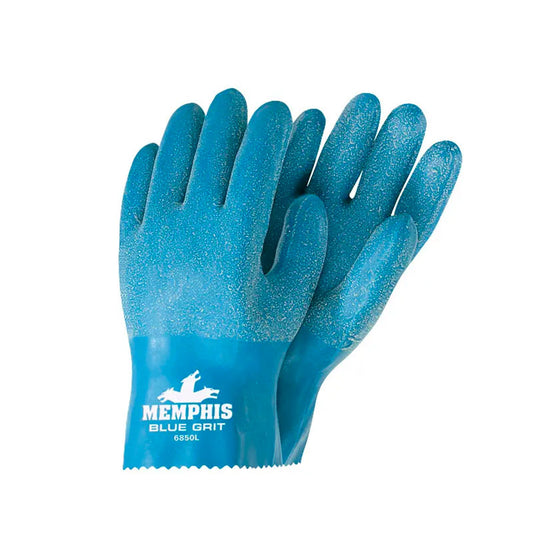  Blue Grit Textured Rubber Latex Coating Gloves Work Safety Protective Gear