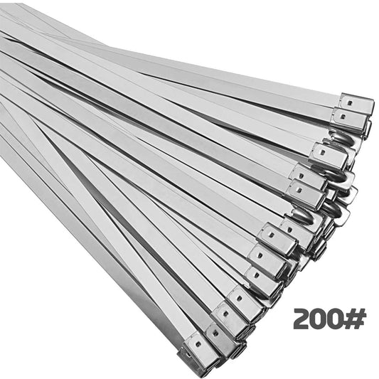  Stainless Steel Cable Zip Ties 200 lb Rating 