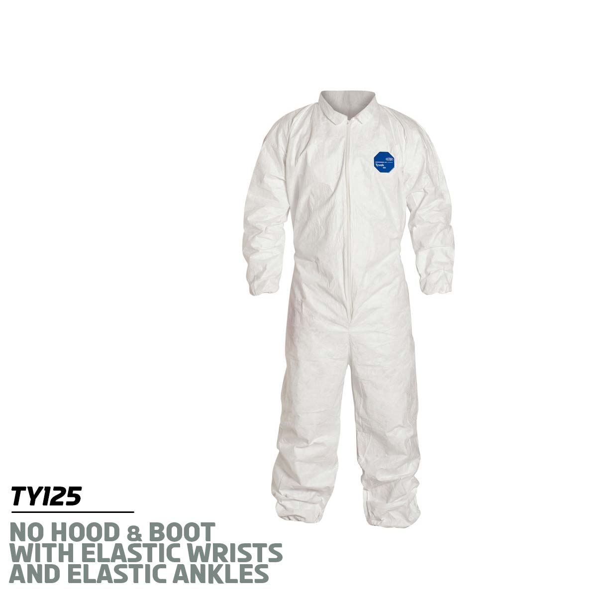 No Hood • No Boots / Elastic Wrists / Ankles / Medium DuPont™ White Tyvek® 400 Disposable Coveralls Work Safety Protective Gear